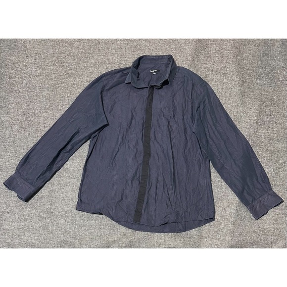 Bar III Other - Bar 3 Slim Fit Men's 16 1/2 34-35 L Plaid Purple Black Long Sleeve Shirt